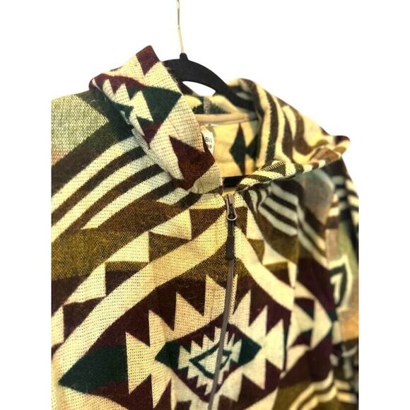 Tejidos Camm Alpaca Blend Southwest Zipper Jacket Hoodie Aztec Equador Mens M - Picture 2 of 7